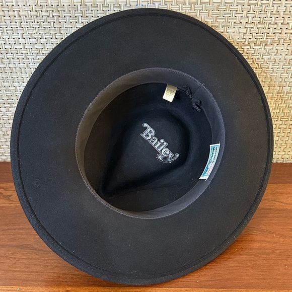 🌟HP🌟VTG 1980s-90s Black Wool Wind River Outback Hat by Bailey Unisex USA M - Picture 9 of 11